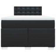 Боксспринг легло с матрак, черно, 120x190 см, изкуствена кожа