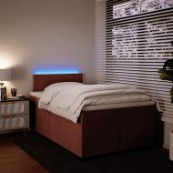 Боксспринг легло с матрак, розово, 120x190 см, кадифе