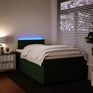 Боксспринг легло с матрак, тъмнозелено, 120x190 см, кадифе