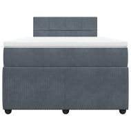 Боксспринг легло с матрак, тъмносив, 120x190 см, кадифе