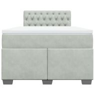 Боксспринг легло с матрак, светлосиво, 120x200 см, кадифе