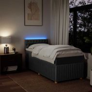 Боксспринг легло с матрак, тъмносив, 80x200 см, плат