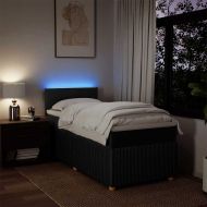 Боксспринг легло с матрак, черно, 80x200 см, плат