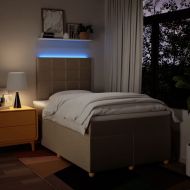 Боксспринг легло с матрак, кремаво, 120x190 см, плат