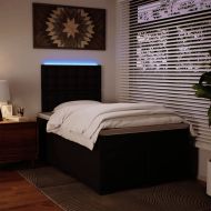 Боксспринг легло с матрак, черно, 120x200 см, изкуствена кожа