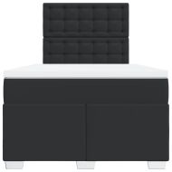 Боксспринг легло с матрак, черно, 120x200 см, изкуствена кожа