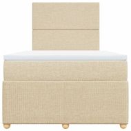 Боксспринг легло с матрак, кремаво, 120x200 см, плат