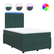 Боксспринг легло с матрак, тъмнозелено, 120x200 см, кадифе