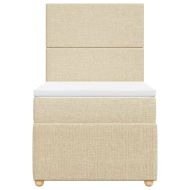 Боксспринг легло с матрак, кремава, 80x200 см, плат