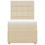 Боксспринг легло с матрак, кремава, 80x200 см, плат