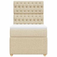 Боксспринг легло с матрак, кремава, 80x200 см, плат