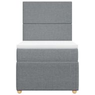 Боксспринг легло с матрак, светлосиво, 90x200 см, плат