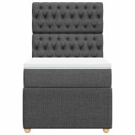 Боксспринг легло с матрак, тъмносиво, 90x200 см, плат