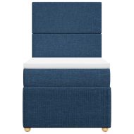 Боксспринг легло с матрак, синьо, 100x200 см, плат