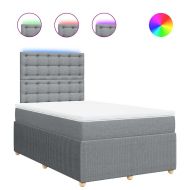 Боксспринг легло с матрак, светлосиво, 120x190 см, плат