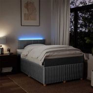 Боксспринг легло с матрак, светлосиво, 120x190 см, плат