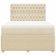 Боксспринг легло с матрак, кремаво, 140x190 см, плат