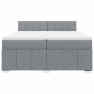 Боксспринг легло с матрак, светлосиво, 200x200 см, плат