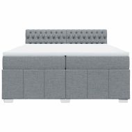 Боксспринг легло с матрак, светлосиво, 200x200 см, плат