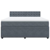 Боксспринг легло с матрак, тъмносиво, 180x200 см, кадифе