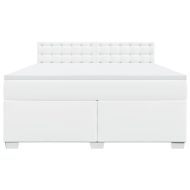 Боксспринг легло с матрак, бяло, 180x200 см, изкуствена кожа