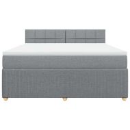 Боксспринг легло с матрак, светлосиво, 180x200 см, плат