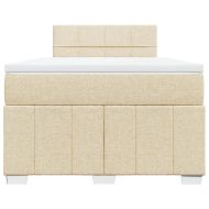 Боксспринг легло с матрак, кремаво, 120x190 см, плат