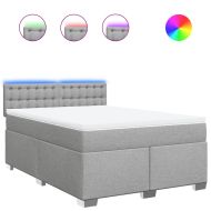 Боксспринг легло с матрак, светлосиво, 160x200 см, плат