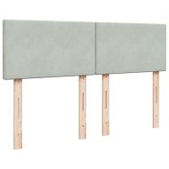 Боксспринг легло с матрак, светлосиво, 140x200 см, кадифе