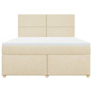 Боксспринг легло с матрак, кремава, 180x200 см, плат