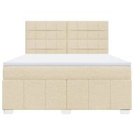 Боксспринг легло с матрак, кремава, 180x200 см, плат