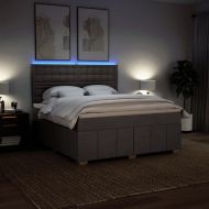 Боксспринг легло с матрак, таупе, 180x200 см, плат