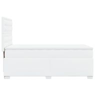 Боксспринг легло с матрак, бяло, 100x200 см, изкуствена кожа