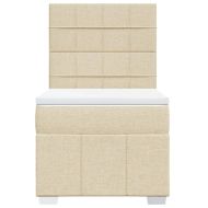 Боксспринг легло с матрак, кремава, 80x200 см, плат