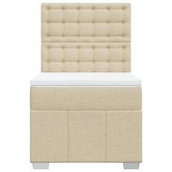 Боксспринг легло с матрак, кремава, 80x200 см, плат