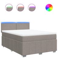 Боксспринг легло с матрак, таупе, 160x200 см, плат