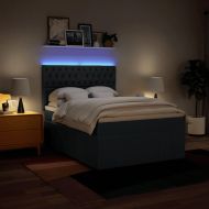 Боксспринг легло с матрак, синьо, 140x200 см, плат