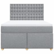 Боксспринг легло с матрак, светлосиво, 140x200 см, плат