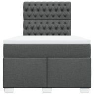 Боксспринг легло с матрак, тъмносиво, 120x190 см, плат