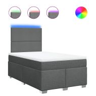 Боксспринг легло с матрак, тъмносиво, 120x190 см, плат