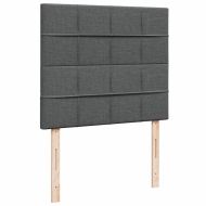 Боксспринг легло с матрак, тъмносиво, 120x190 см, плат