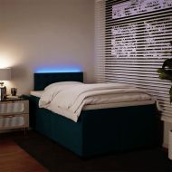 Боксспринг легло с матрак, синьо, 120x190 см, кадифе