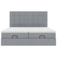 Османска легло с матрак и LED, светлосиво, 200x200 см, плат