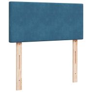 Османска легло с матрак и LED, тъмносиньо, 100x200 см, кадифе