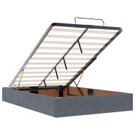 Османска легло с матрак и LED, тъмносиво, 120x200 см, кадифе