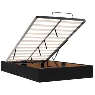 Османска легло с матраци и LED, черно, 120x200 см, кадифе