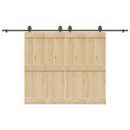 Комплект механизъм за плъзгаща врата, 366 см, стомана, черен