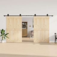 Комплект механизъм за плъзгаща врата, 400 см, стомана, черен