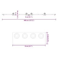 Комплект механизъм за плъзгаща врата, 400 см, стомана, черен