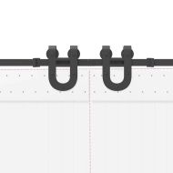 Комплект механизъм за плъзгаща врата, 400 см, стомана, черен